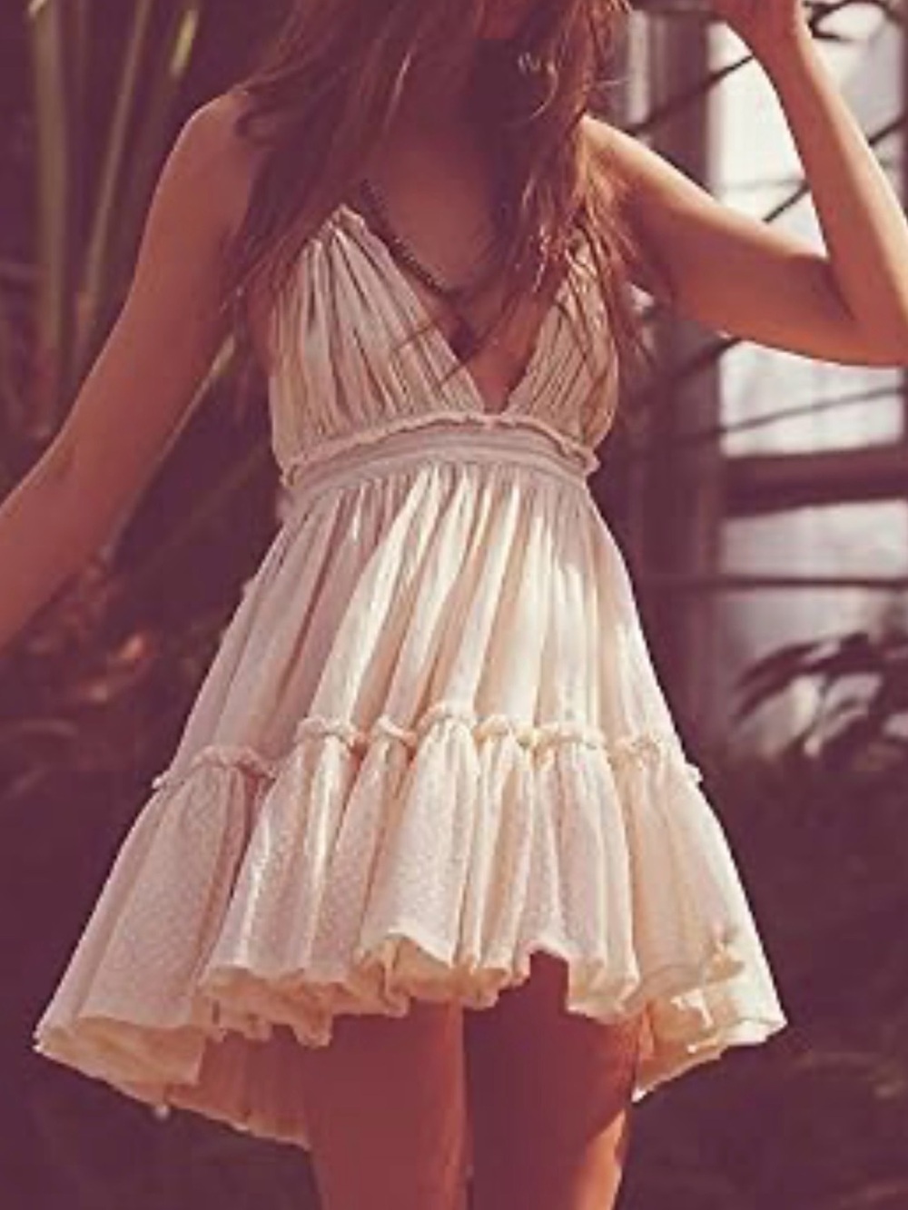 Sexy Boho Gypsy Open Back Halter Babydoll Mini Dress fit and flare